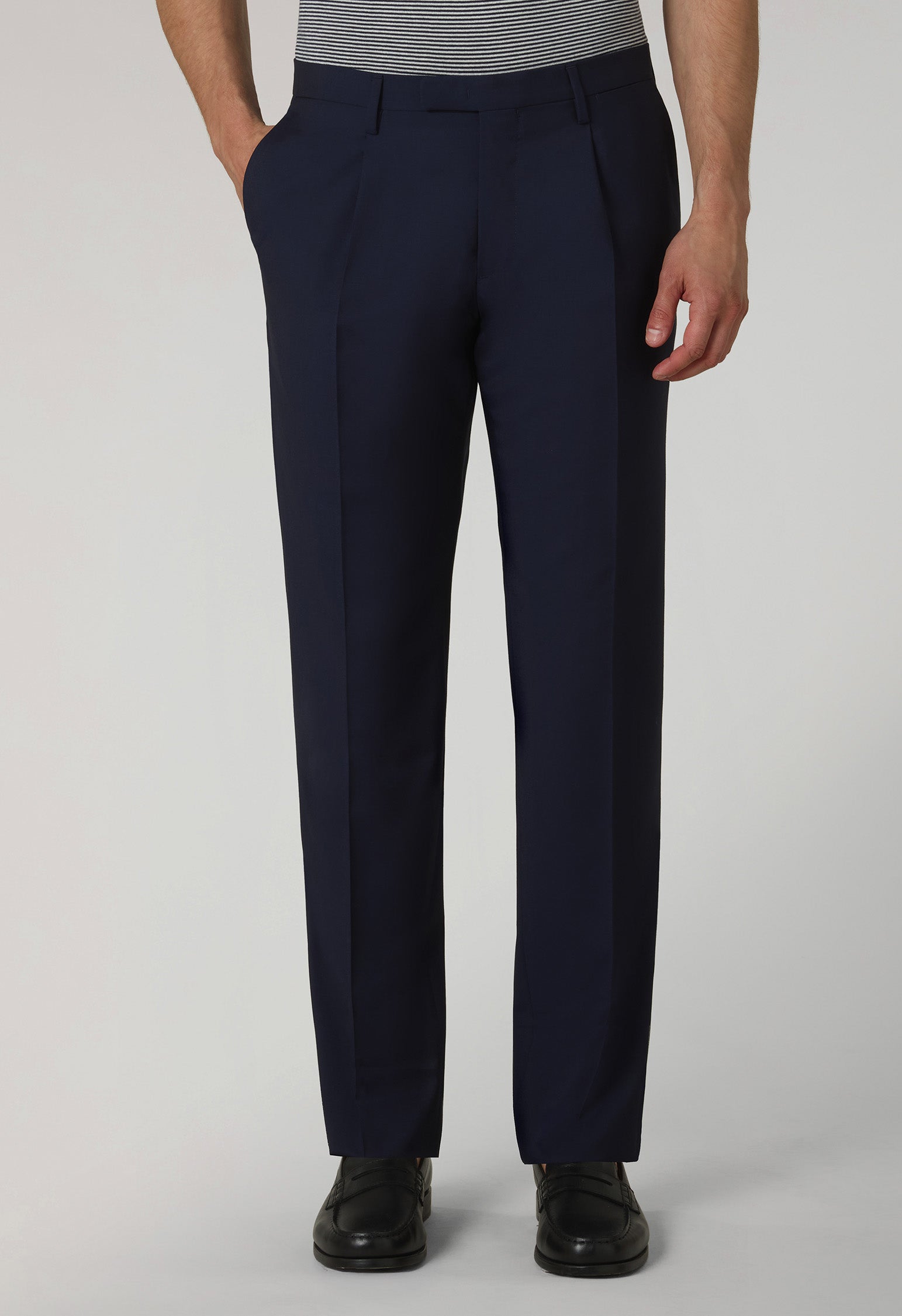 Bleuer Anzug B-Line aus Woll-Canvas