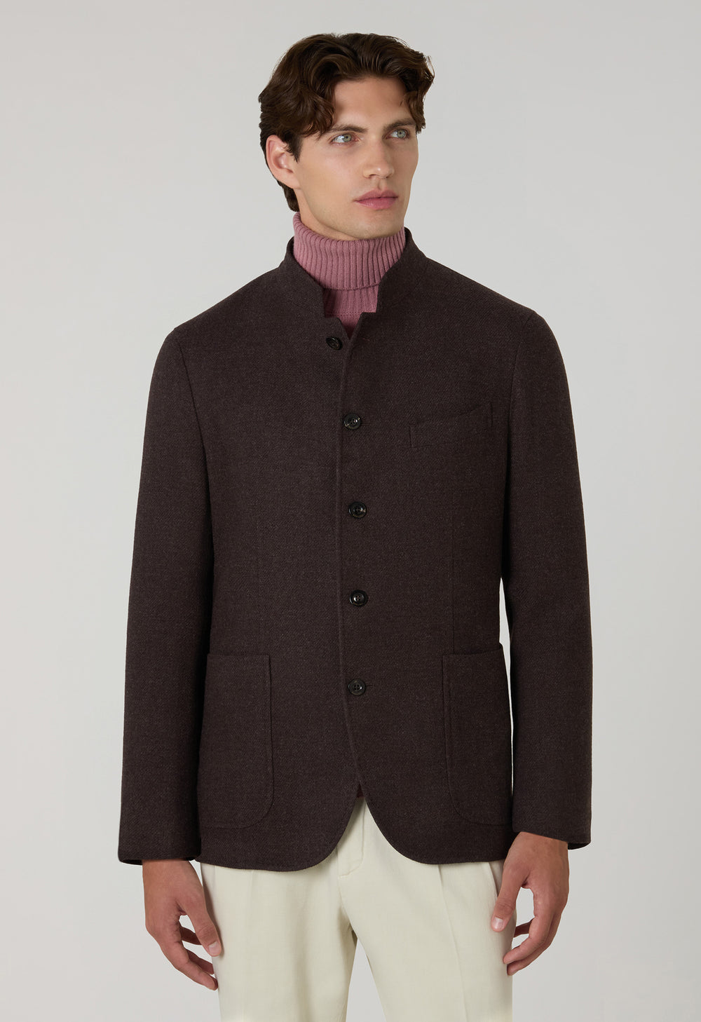 Brown Wool Cashmere soft Gassman Jacket