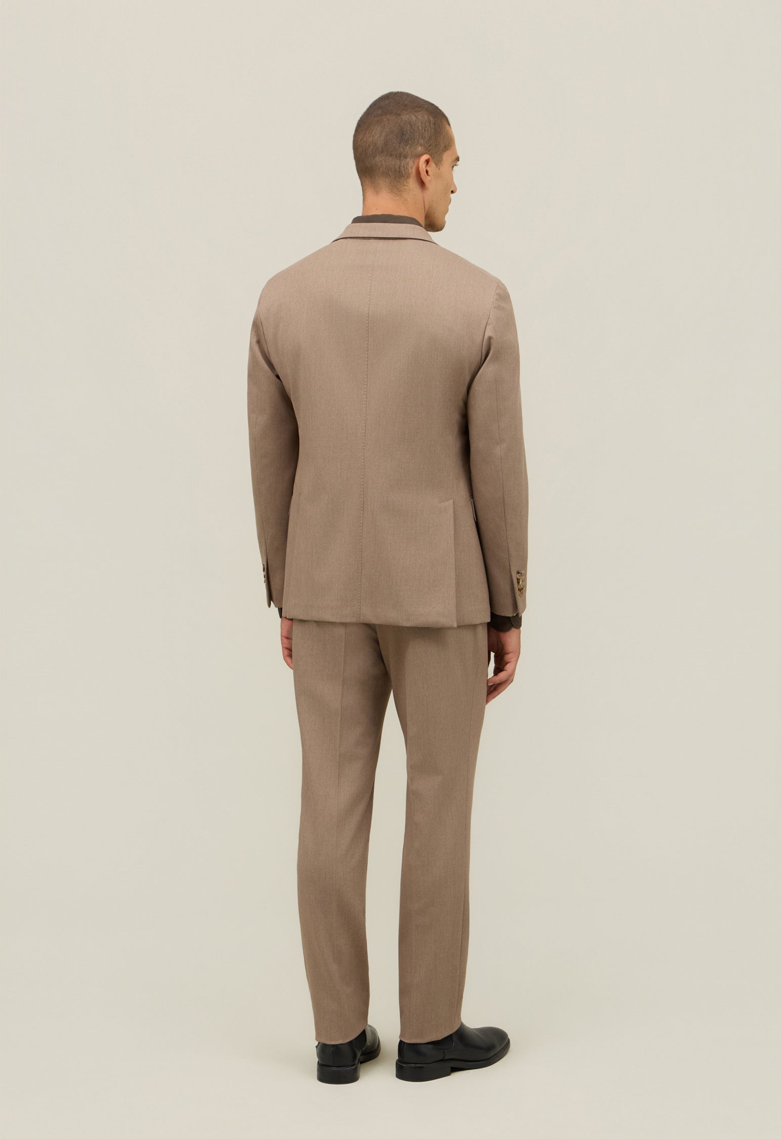 Beige Stretch Wool K-Suit