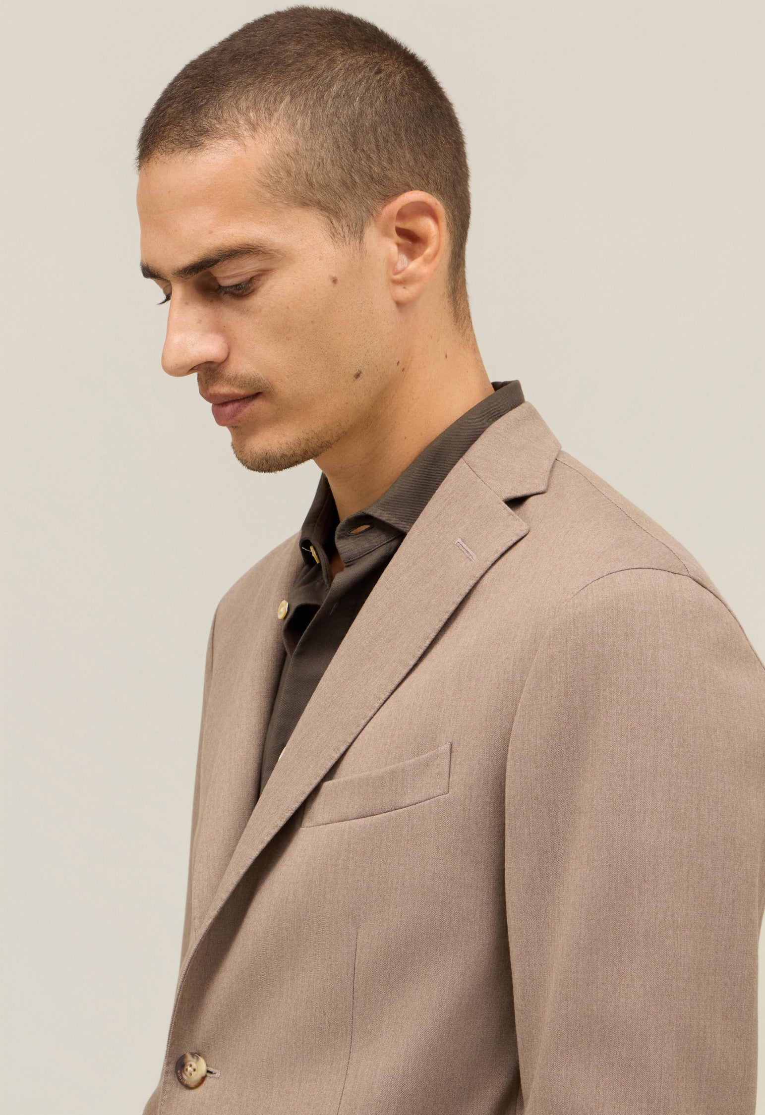 Beige Stretch Wool K-Suit