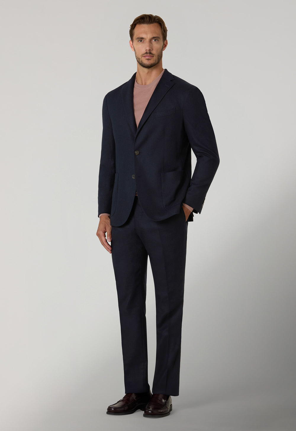 Dark Blue Stretch Wool K-Suit