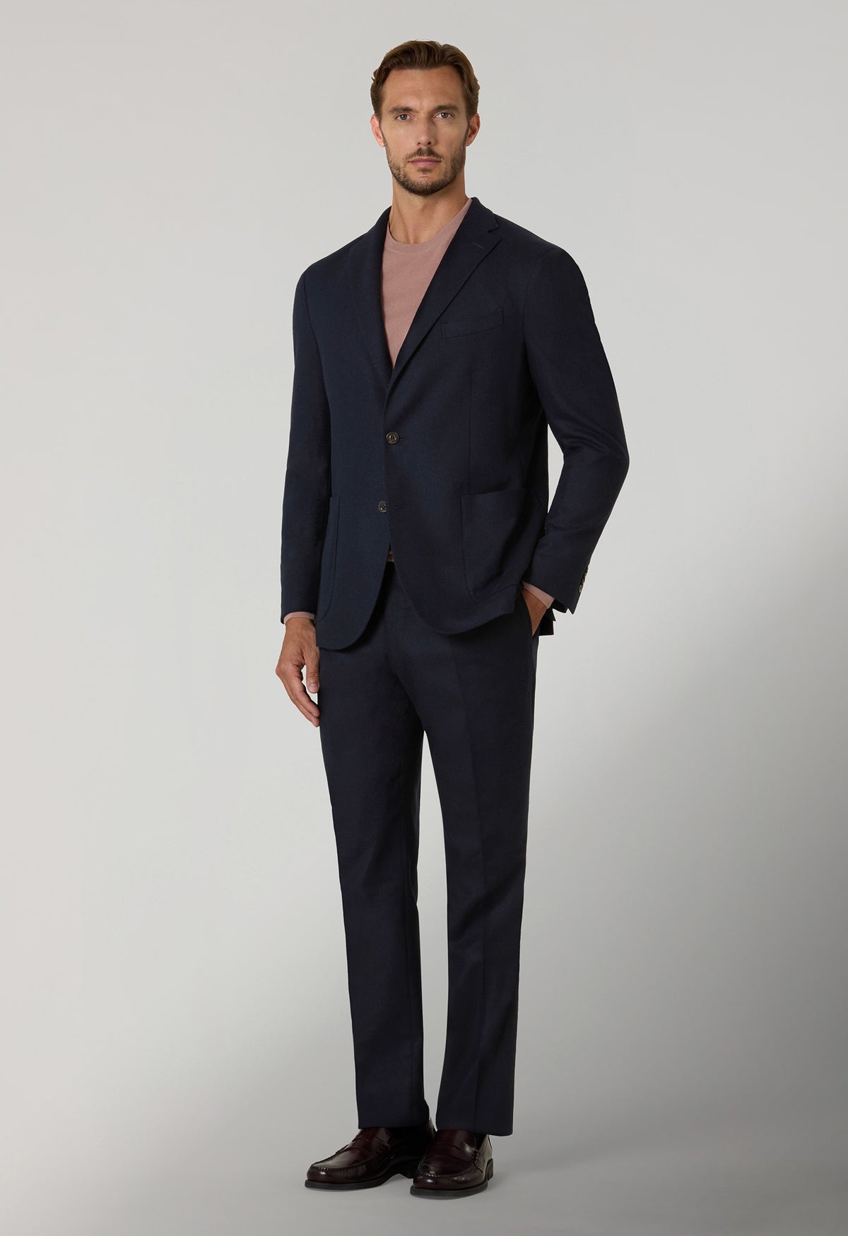 Dark Blue Stretch Wool K-Suit