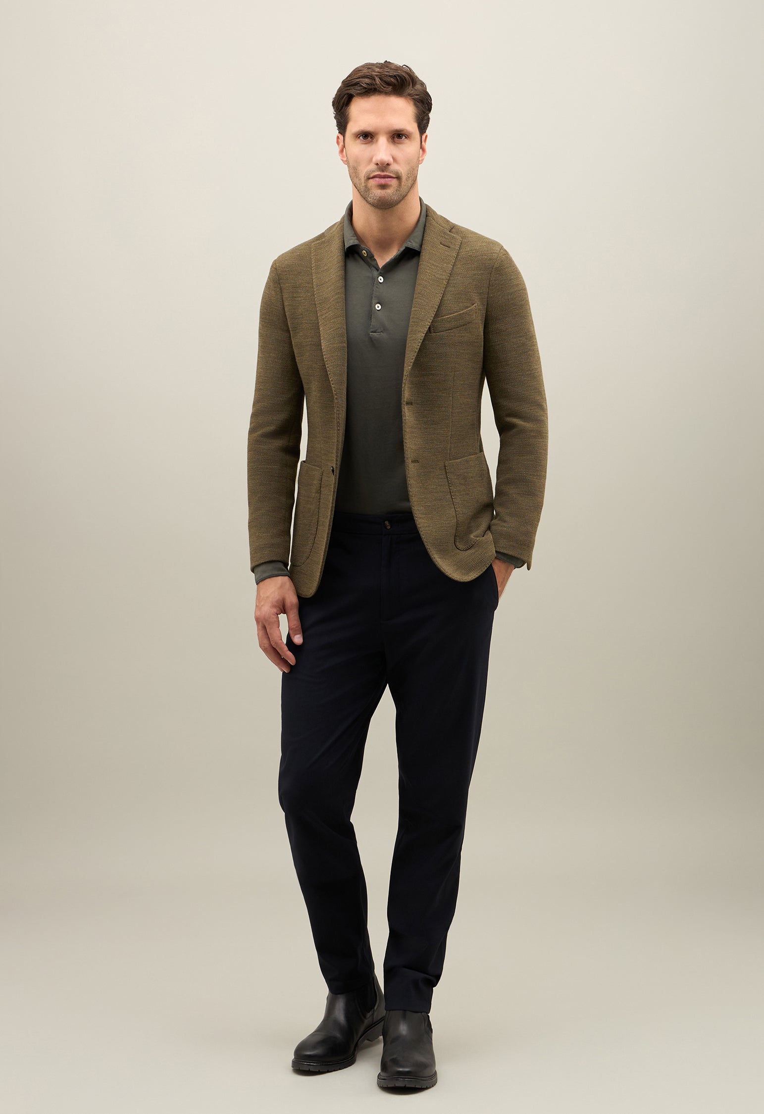 Khaki Knitted Jersey K-Jacket