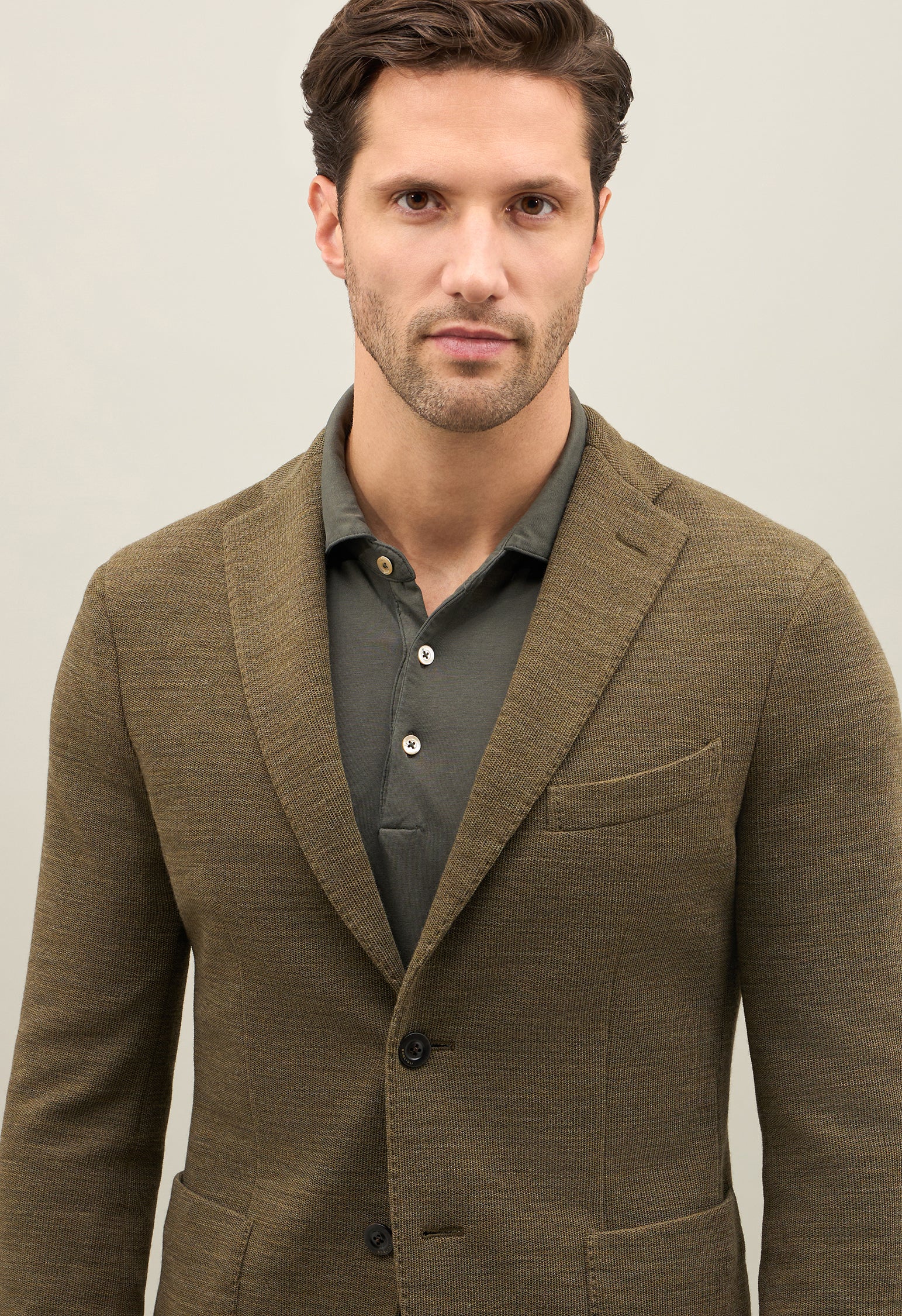 Khaki Knitted Jersey K-Jacket