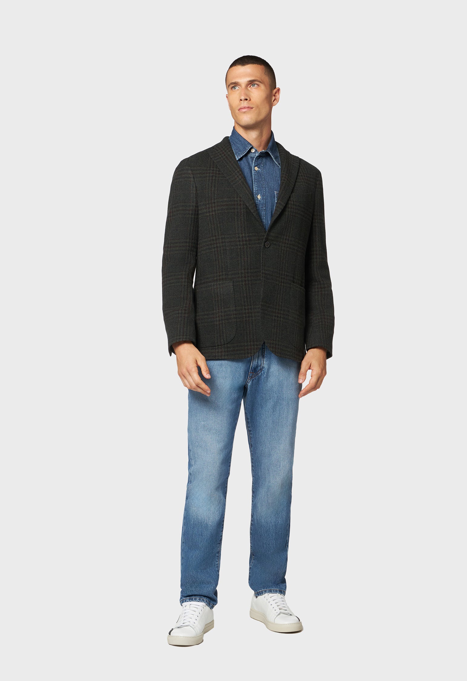 Green Virgin wool and cashmere K-Jacket