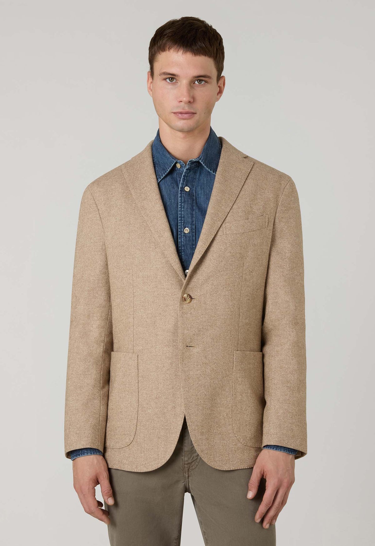 K-Jacket in misto lana e seta beige