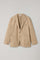 Beige blended Wool Silk K-Jacket