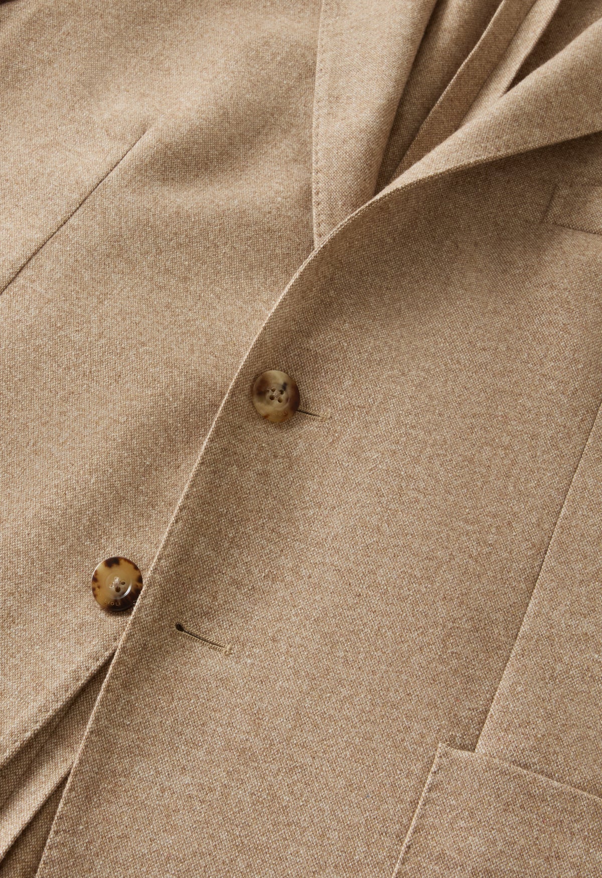 Beige blended Wool Silk K-Jacket