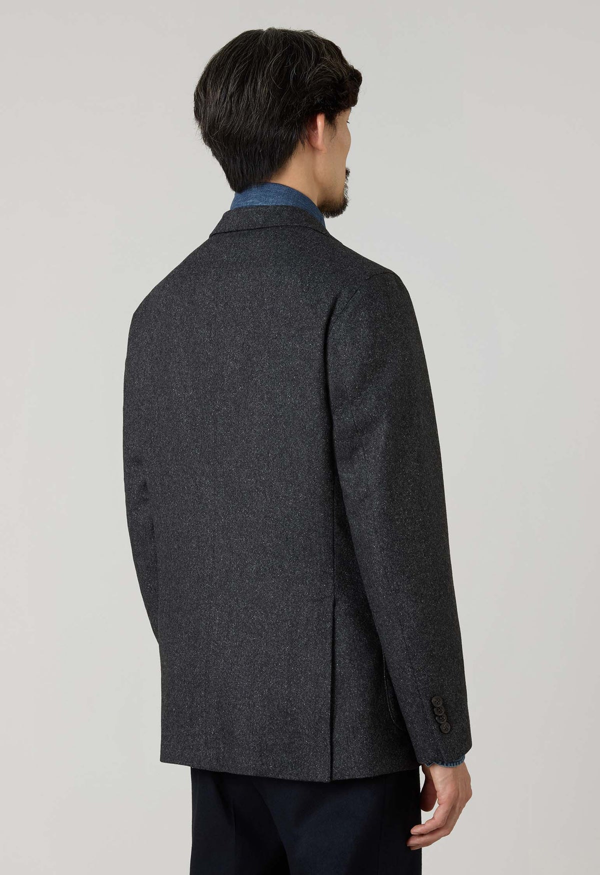K-Jacket in misto lana e seta grigio scuro