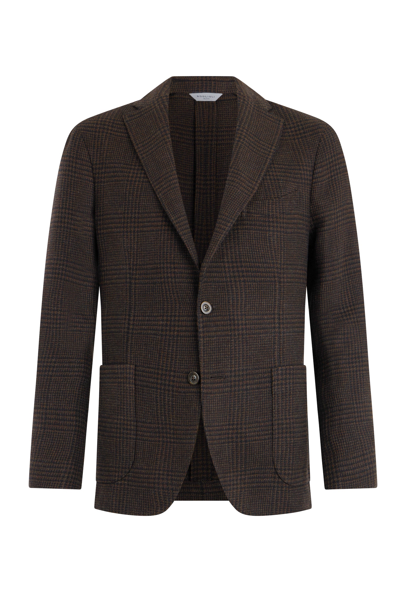Brown Prince of Wales Soft Wool Cashmere blend K-Jacket