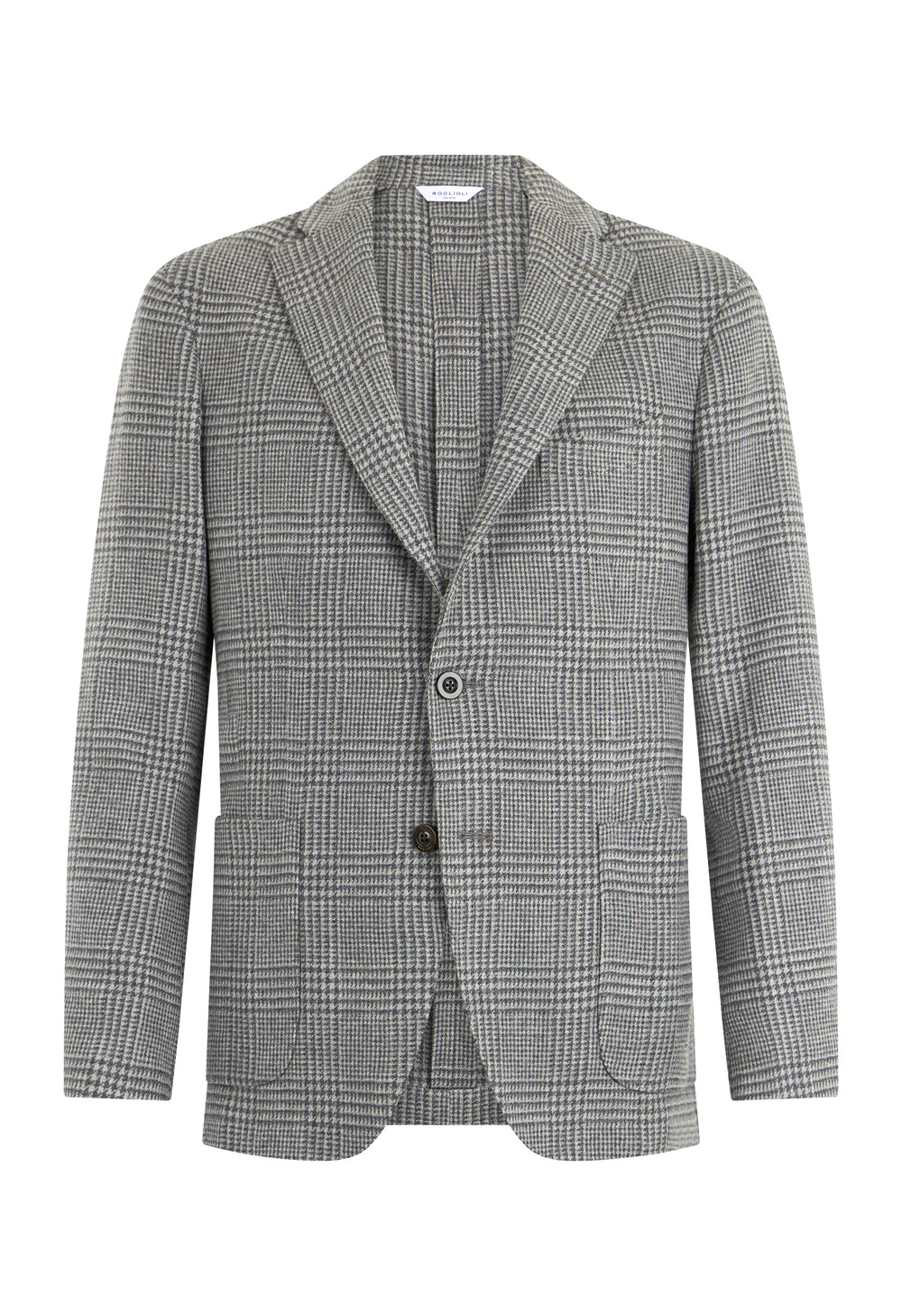 Grey Prince of Wales Soft Wool Cashmere blend K-Jacket