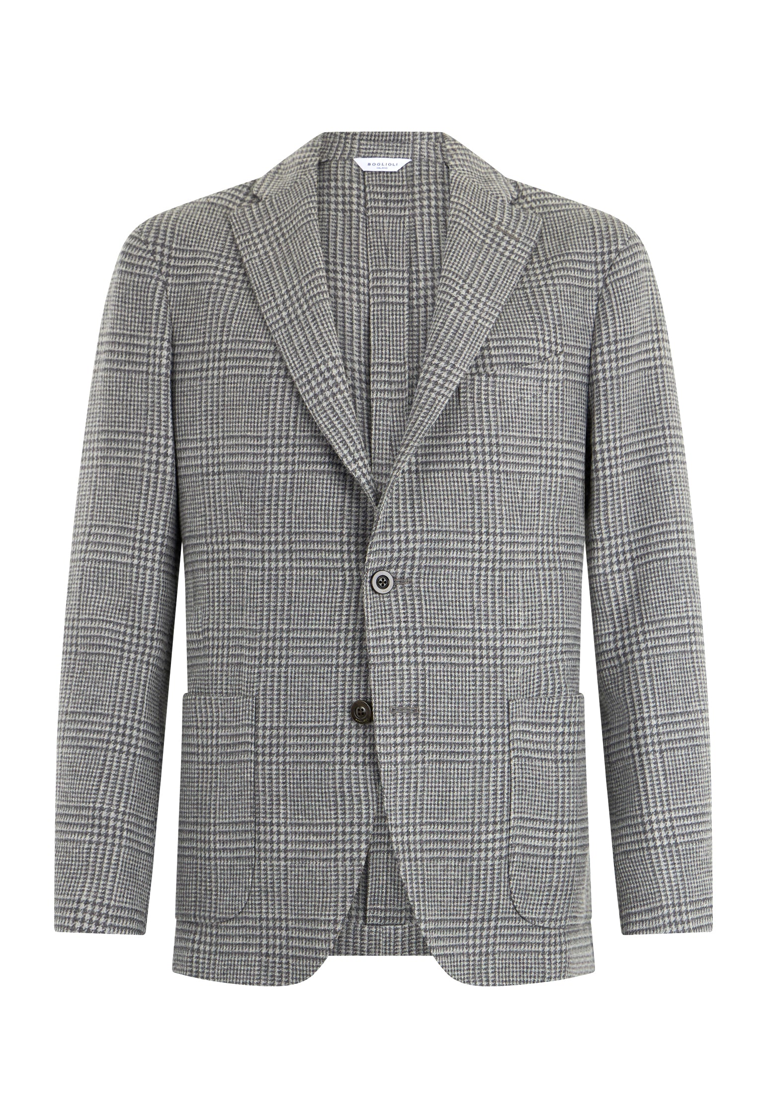 Grey Prince of Wales Soft Wool Cashmere blend K-Jacket