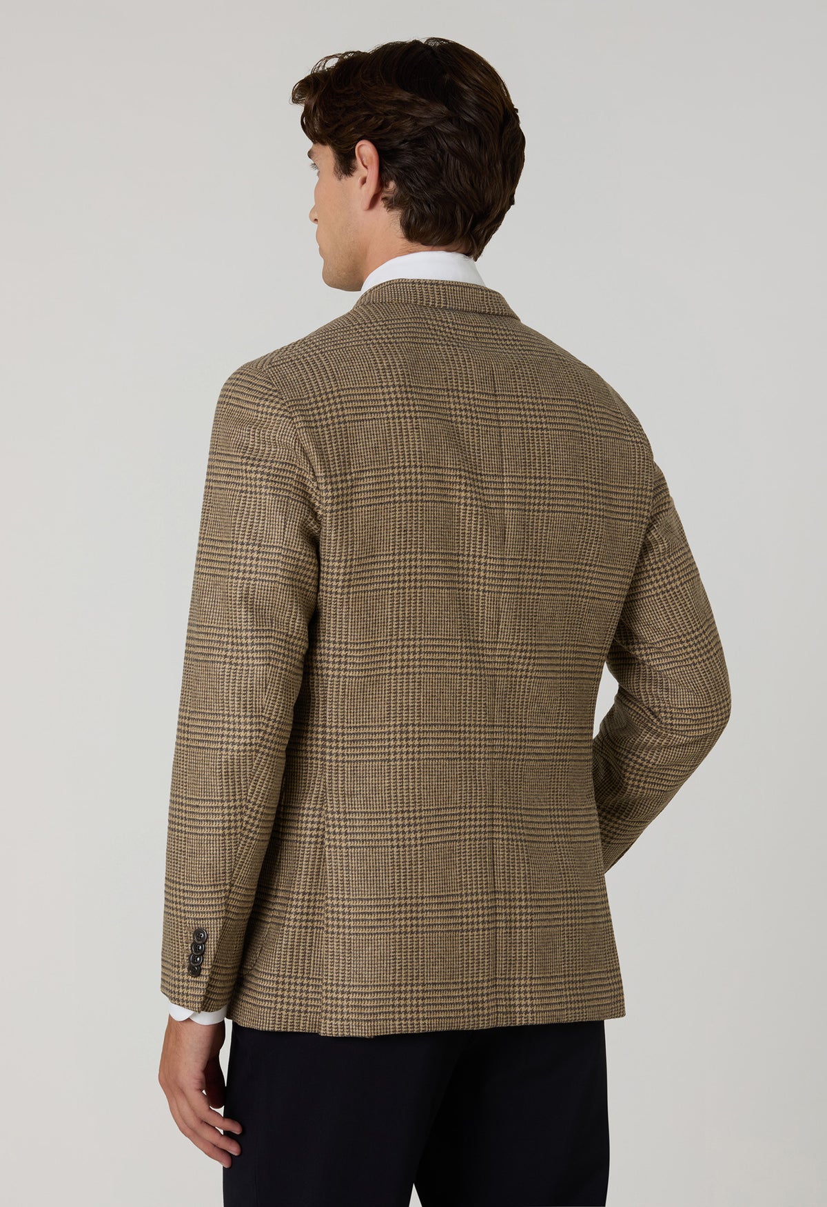 Beige Prince of Wales Wool blend K-Jacket