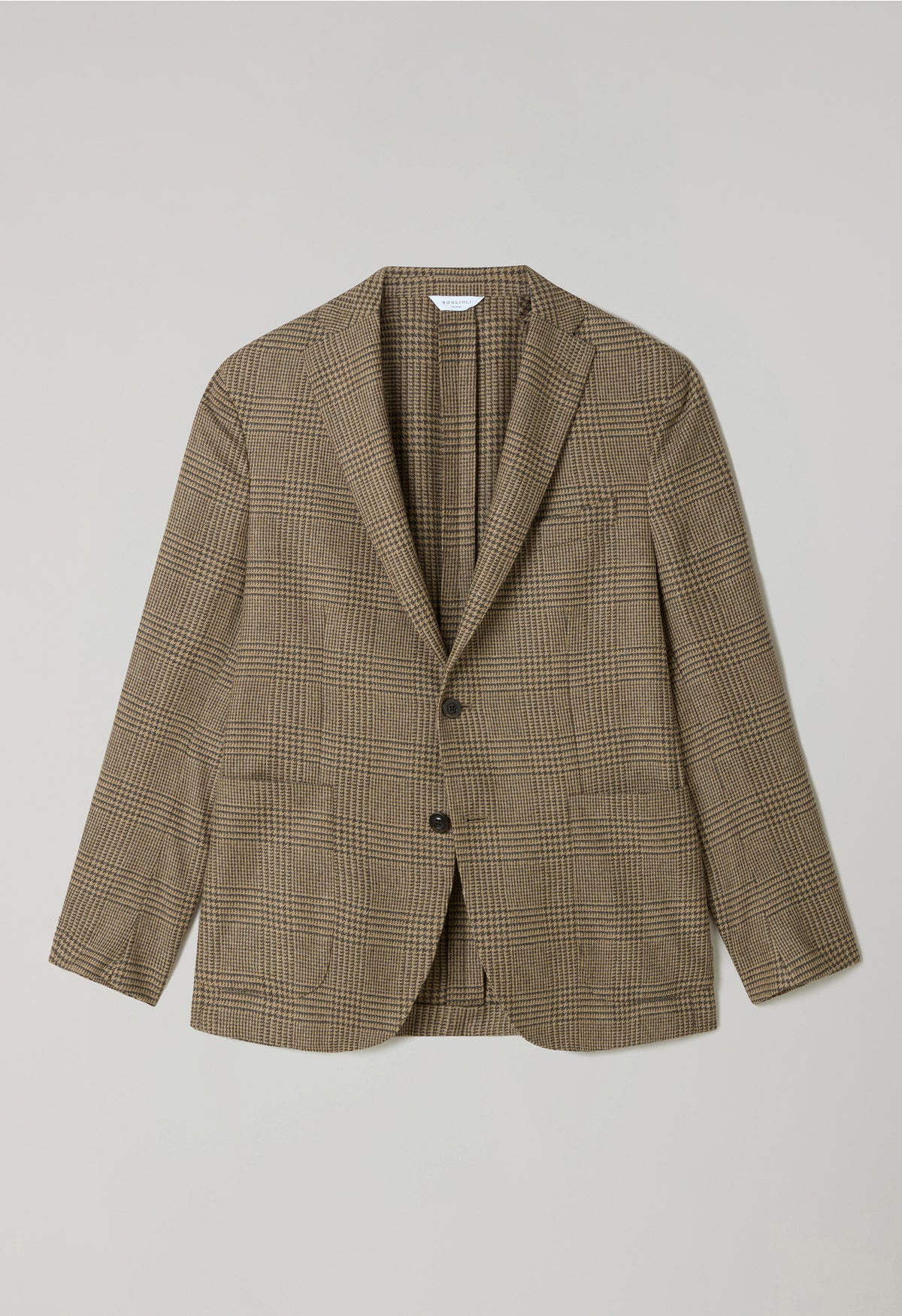 Beige Prince of Wales Wool blend K-Jacket