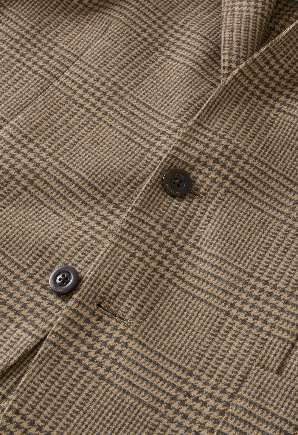 Beige Prince of Wales Wool blend K-Jacket