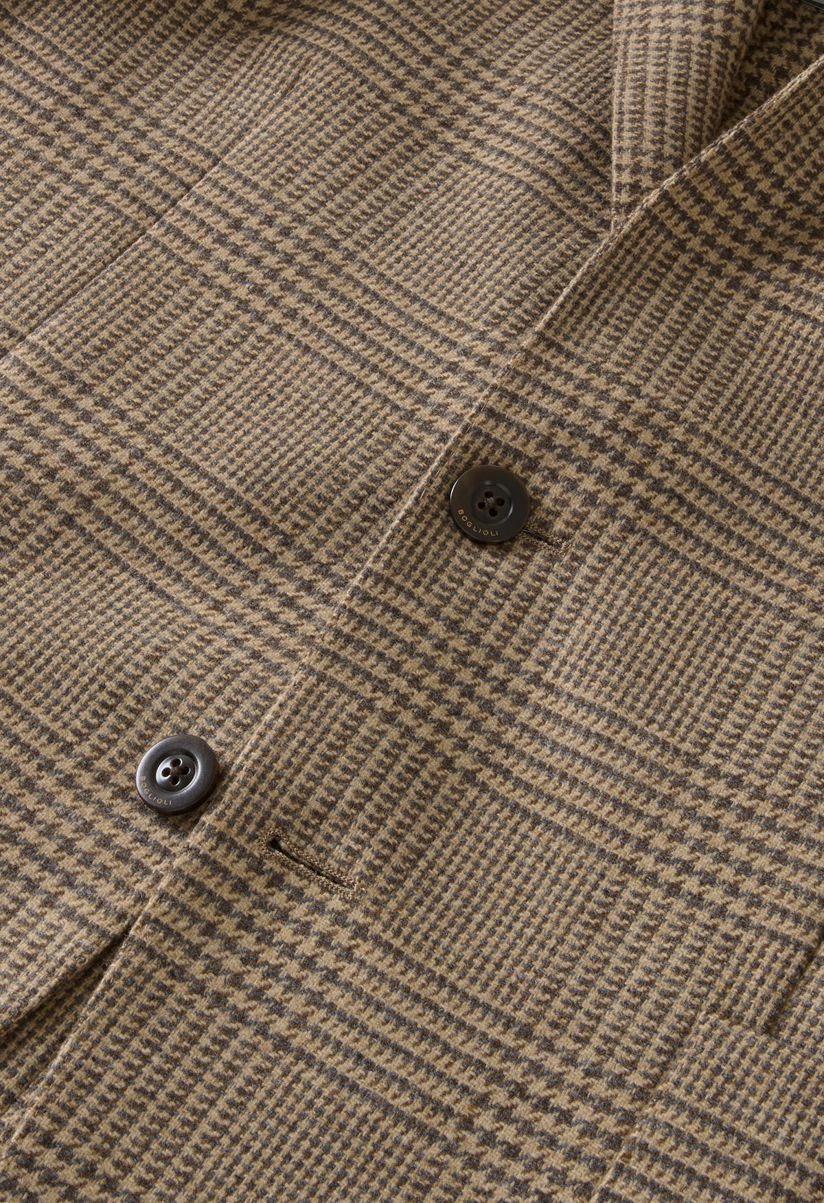 Beige Prince of Wales Wool blend K-Jacket