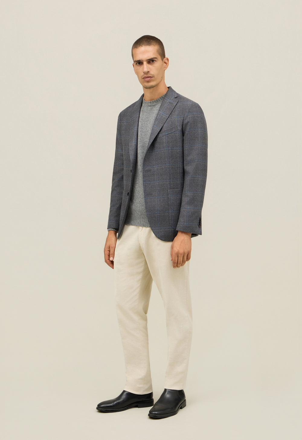 Grey Wool check K-Jacket