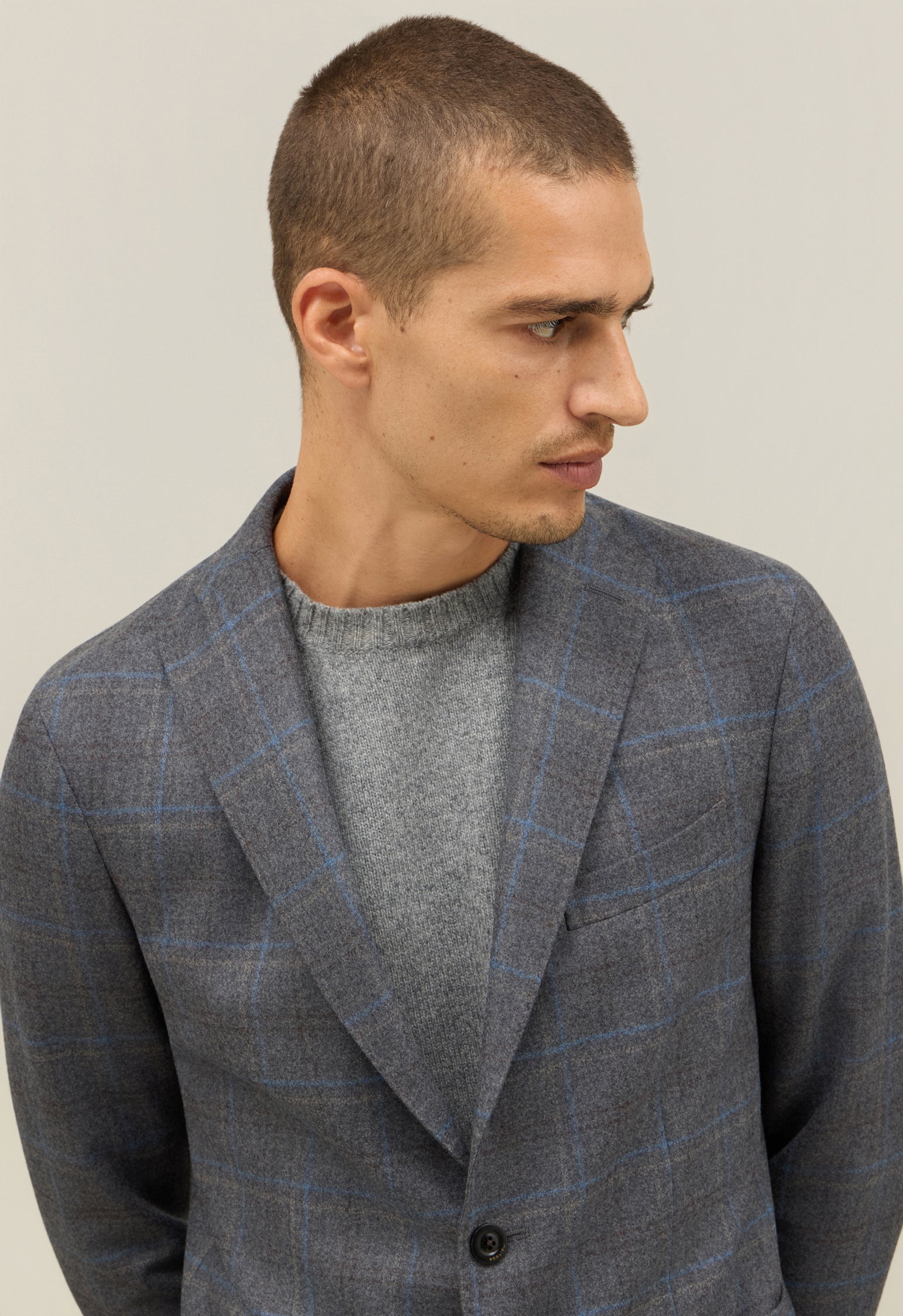 Grey Wool check K-Jacket