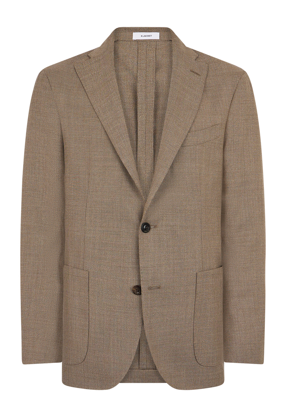 Hellbraune K-Jacket aus leichter Wolle mit Wabenstruktur
