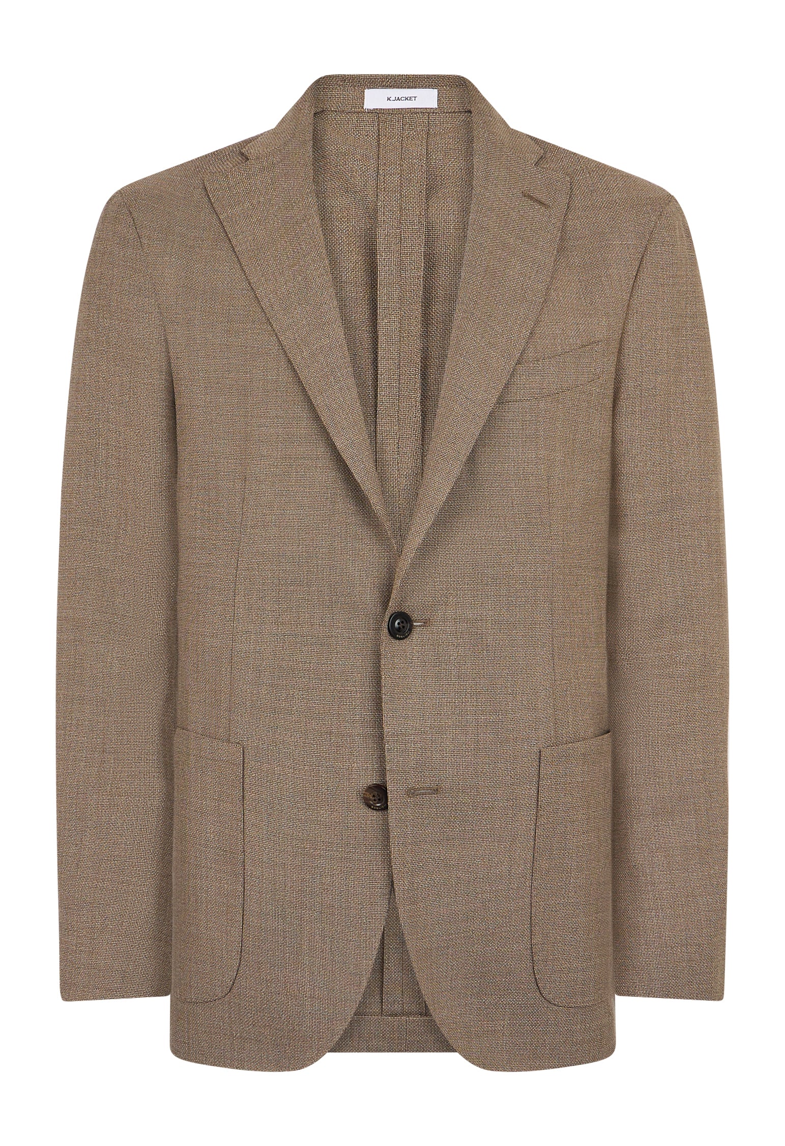 Hellbraune K-Jacket aus leichter Wolle mit Wabenstruktur