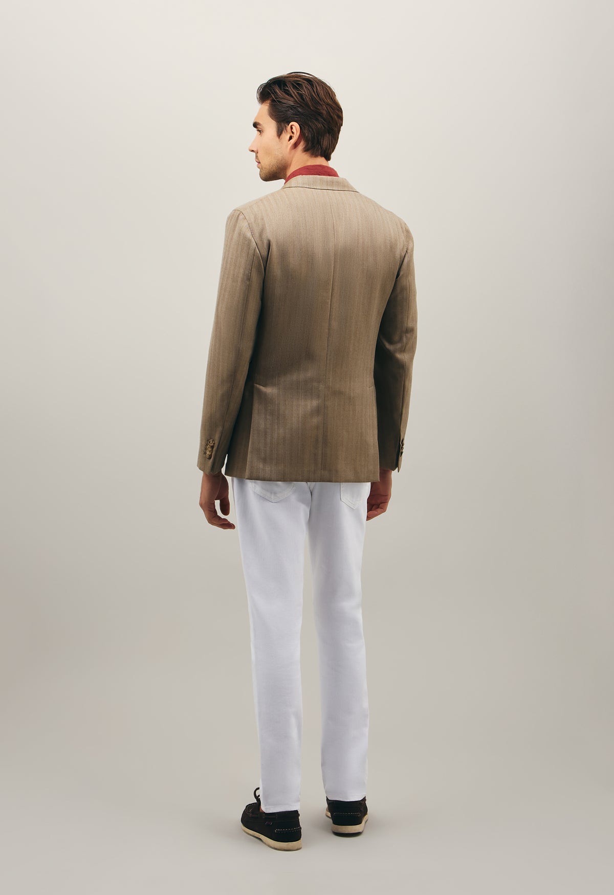 K Jacket Riendonut K-Jacket chevron in beige wool and silk | Boglioli® – BoglioliMilano