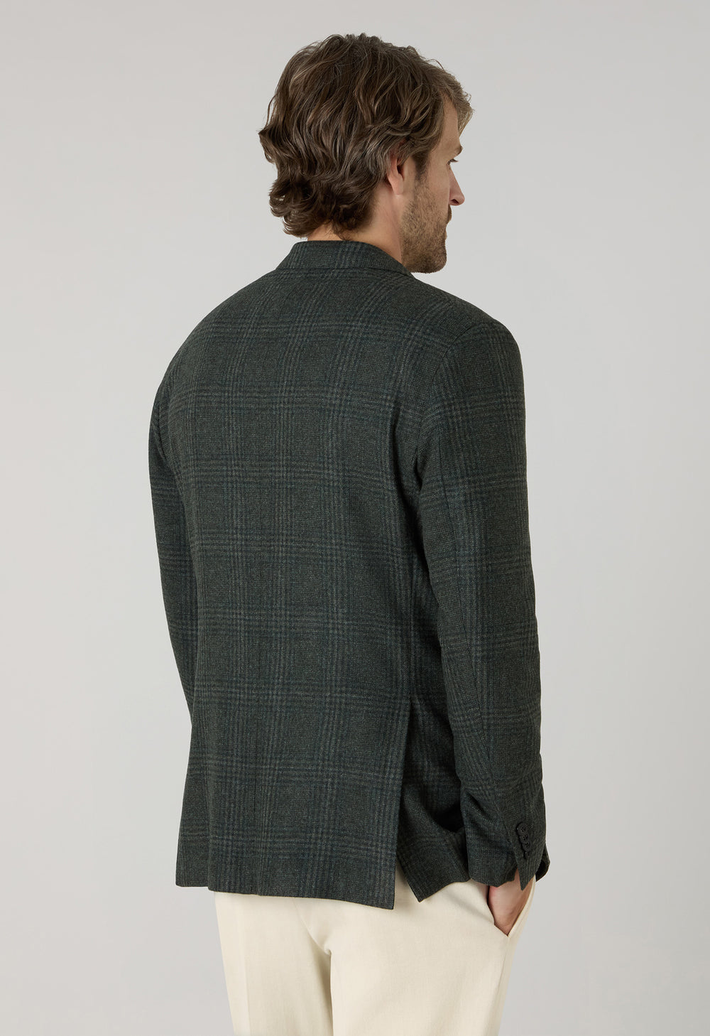 Grüne K-Jacket aus weichem Glencheck-Flanell
