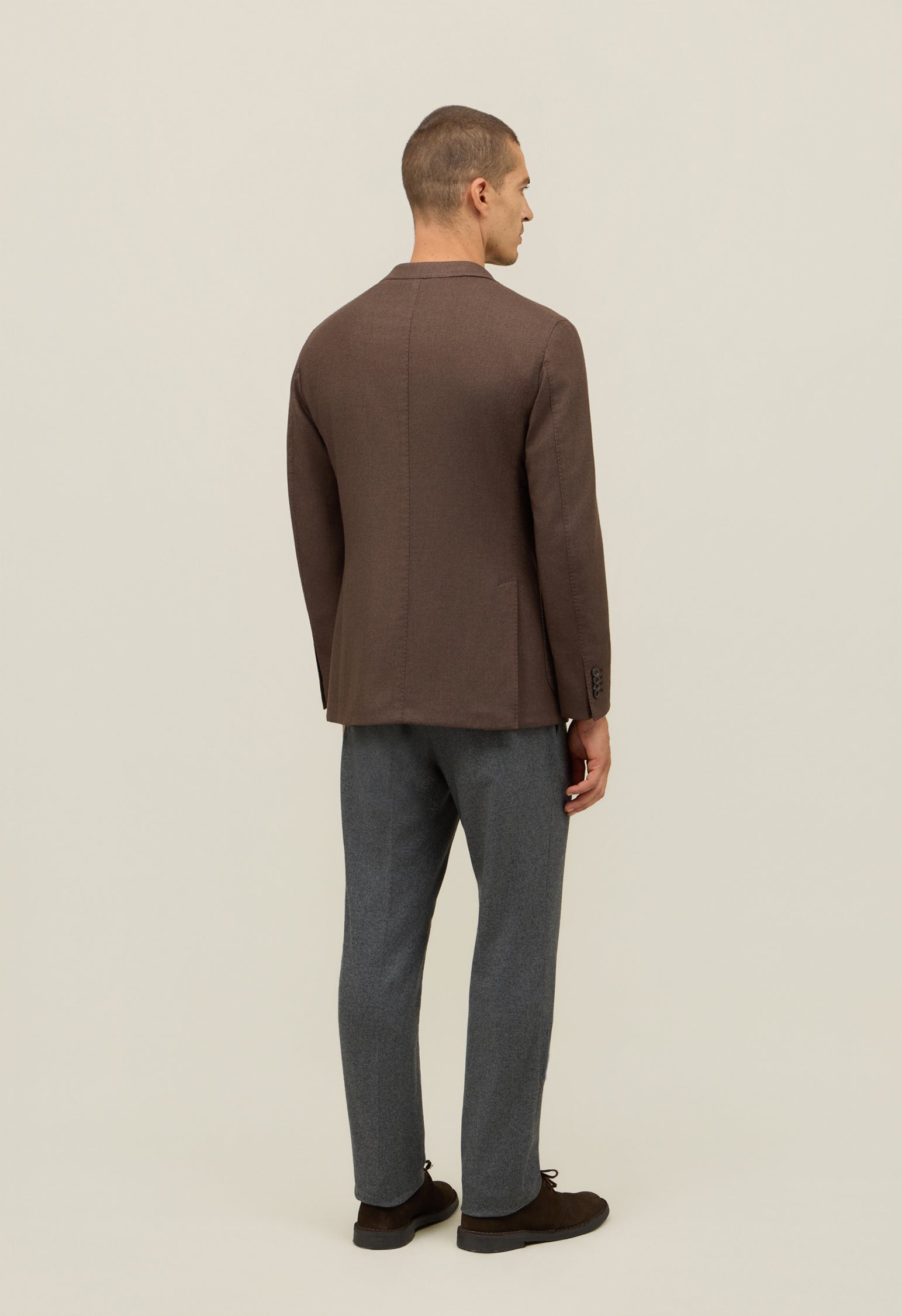Brown Garment Dyed Wool K-Jacket
