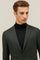 Green Garment Dyed Wool Herringbone K-Jacket