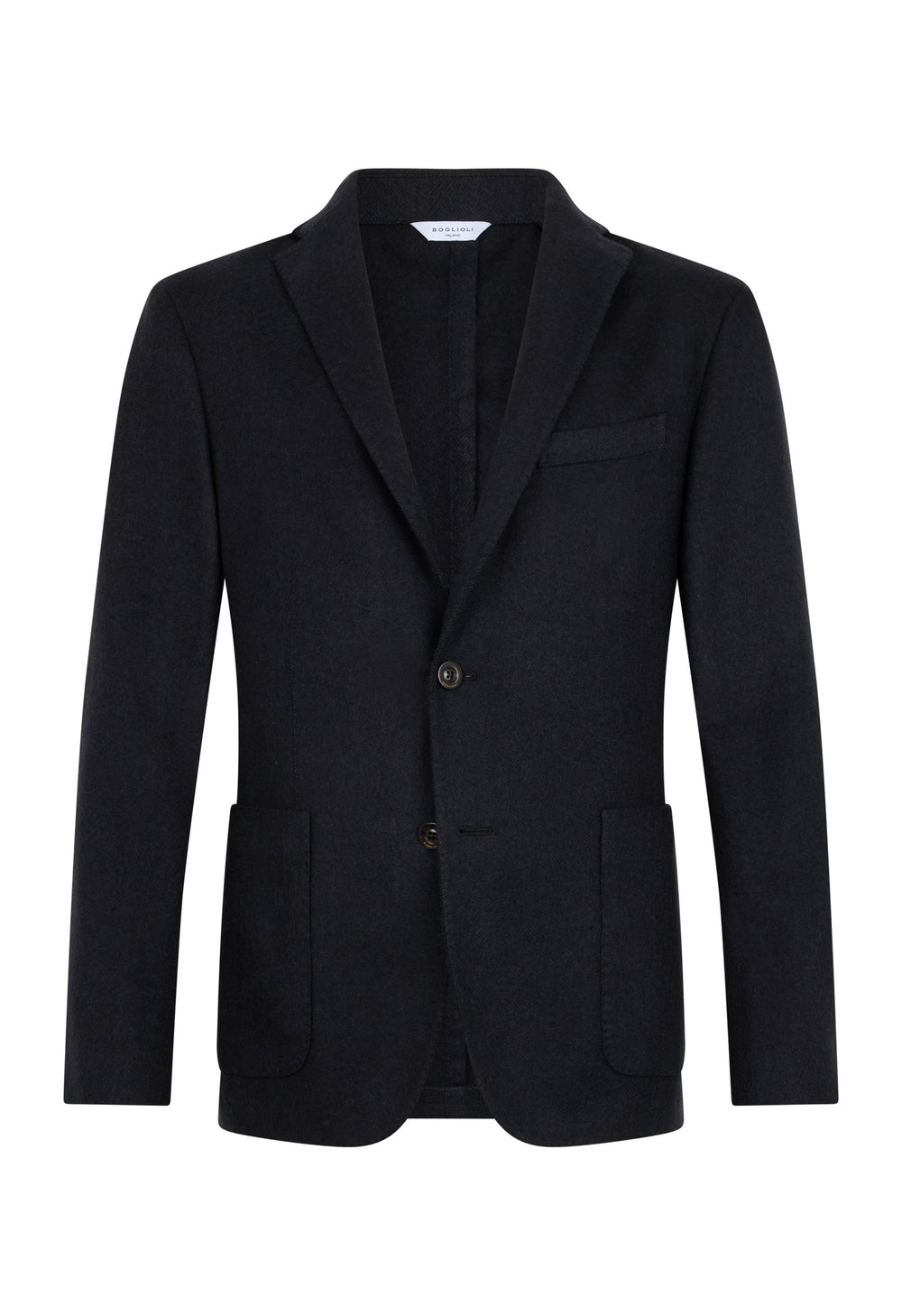 K-Jacket in lana tinta in capo a spina di pesce grigia scura