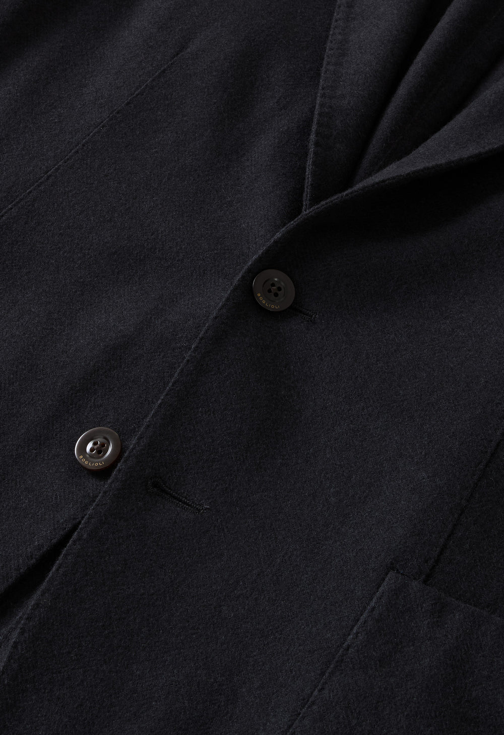 Dark Grey Garment Dyed Wool Herringbone K-Jacket