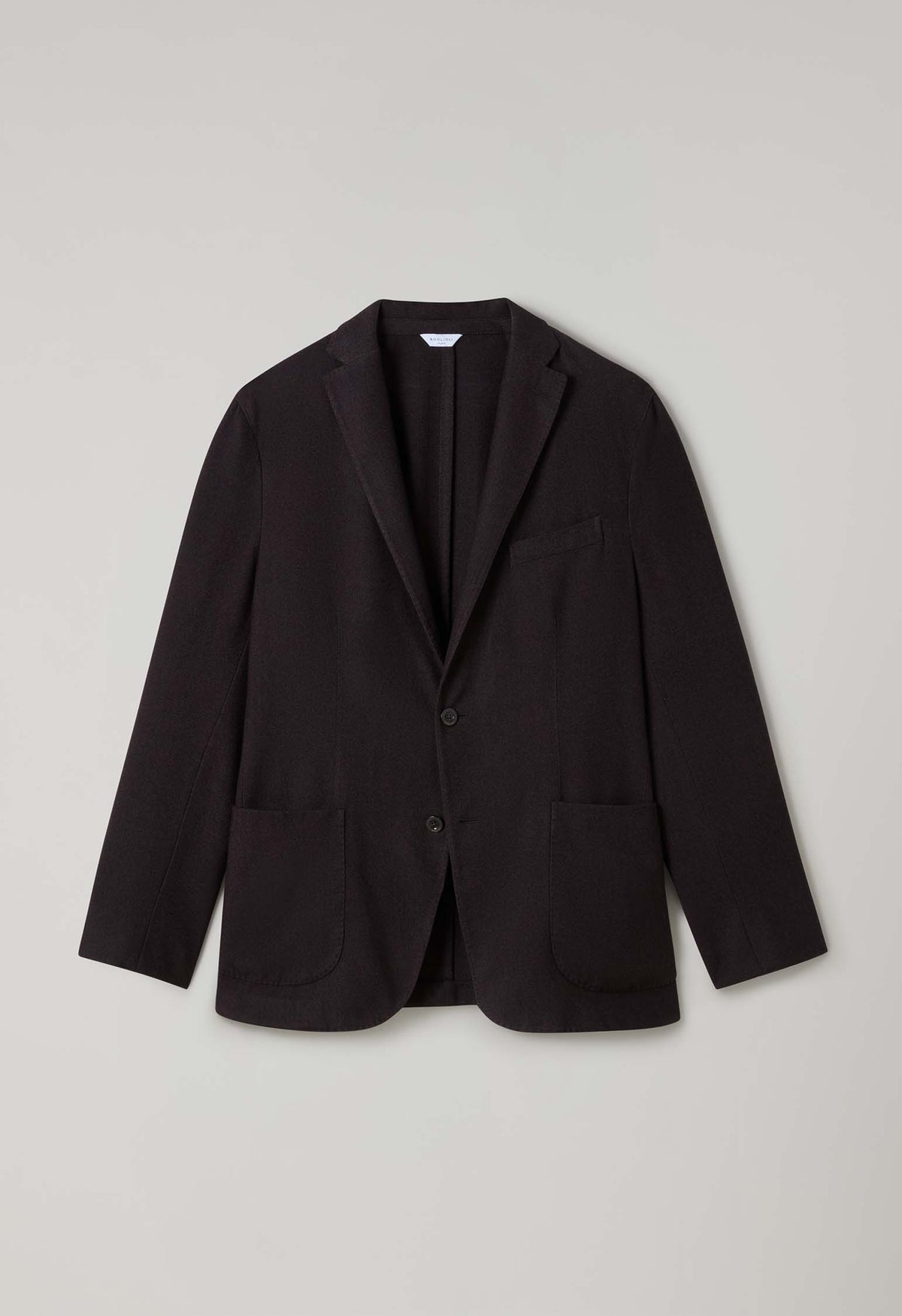 Braune, stückgefärbte K-Jacket aus 14-Mikron-Wolle