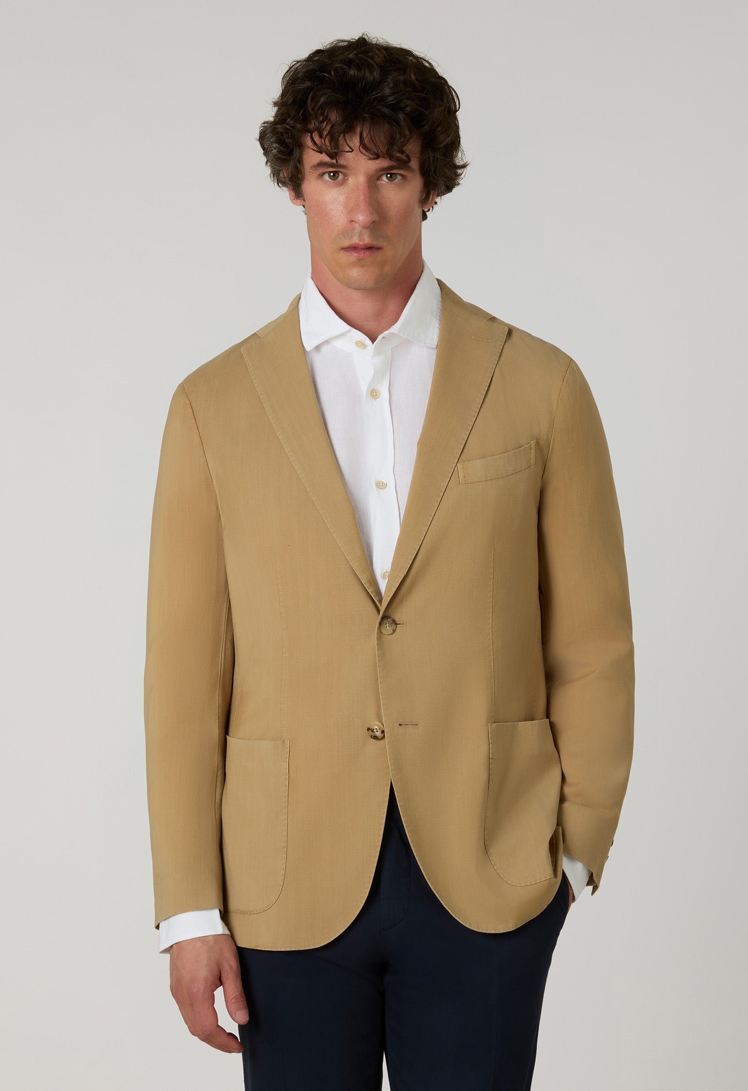 Beige K-Jacket aus High-Performance-Wolle-Kaschmir