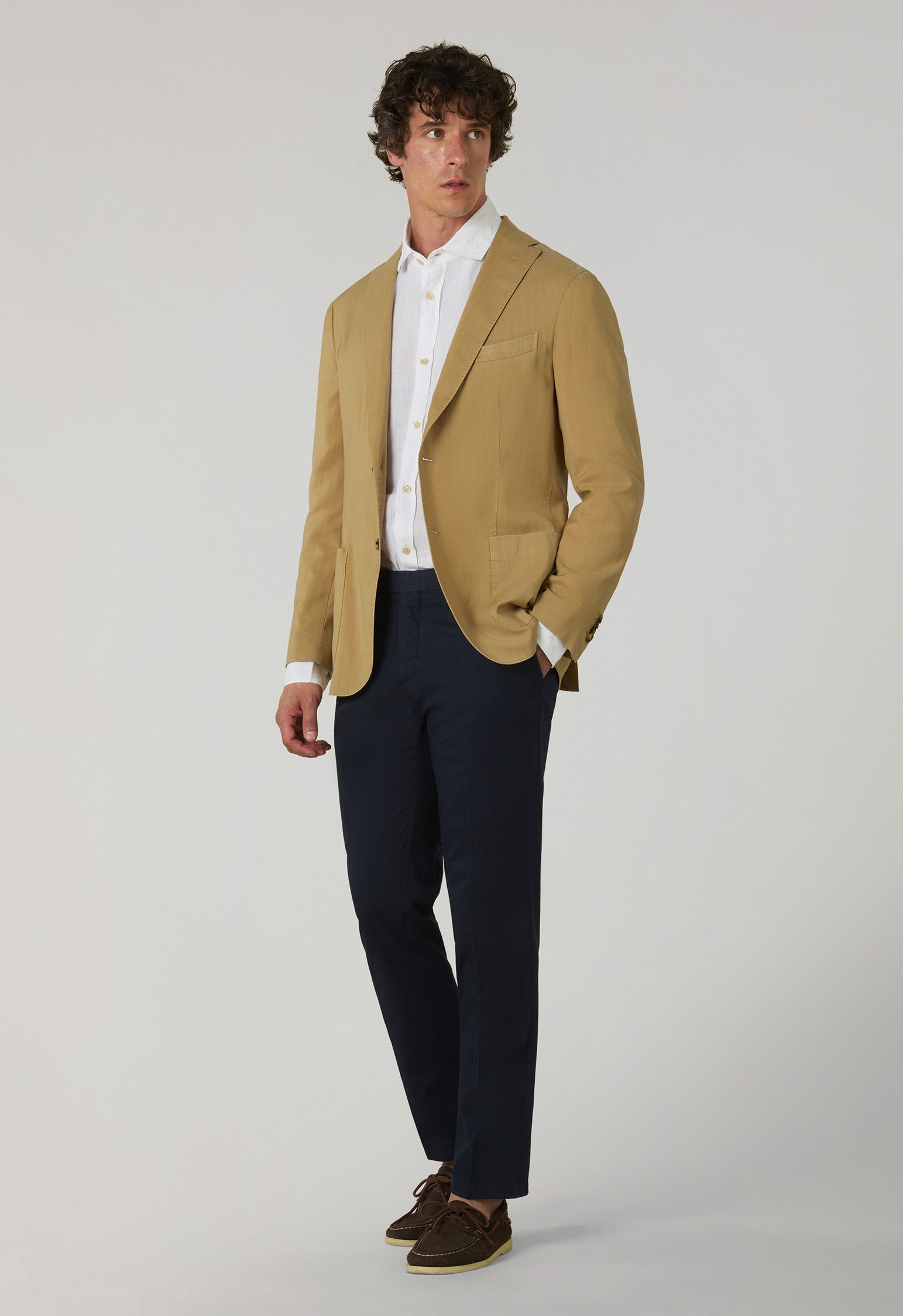 Beige High Performance wool and cashmere K-Jacket | Boglioli