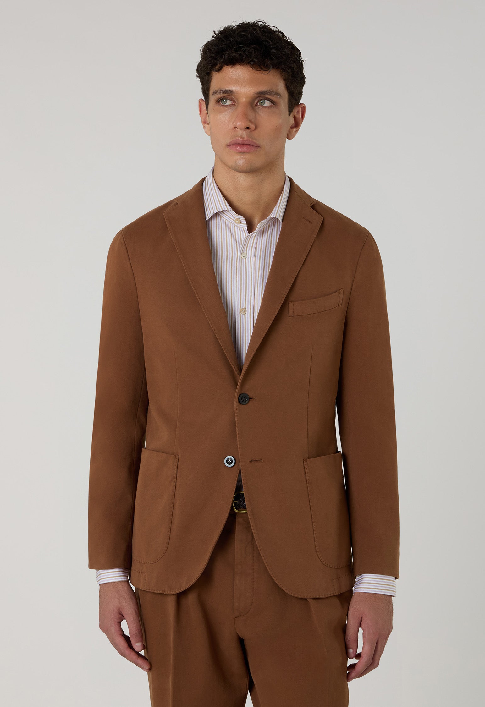 K-Jacket in cotone soft tinto in capo marrone