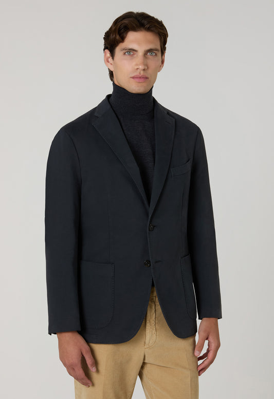 Dark Grey Garment Dyed Soft Cotton K-Jacket