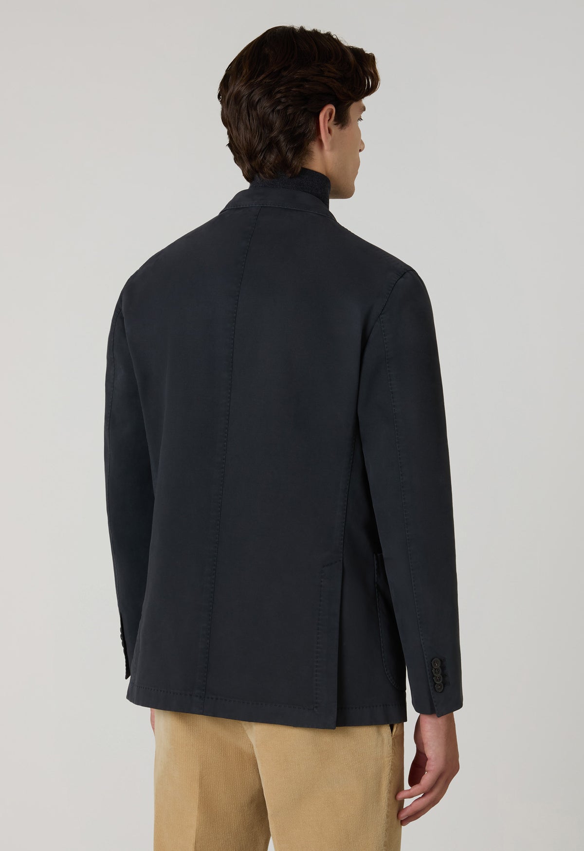 Dark Grey Garment Dyed Soft Cotton K-Jacket