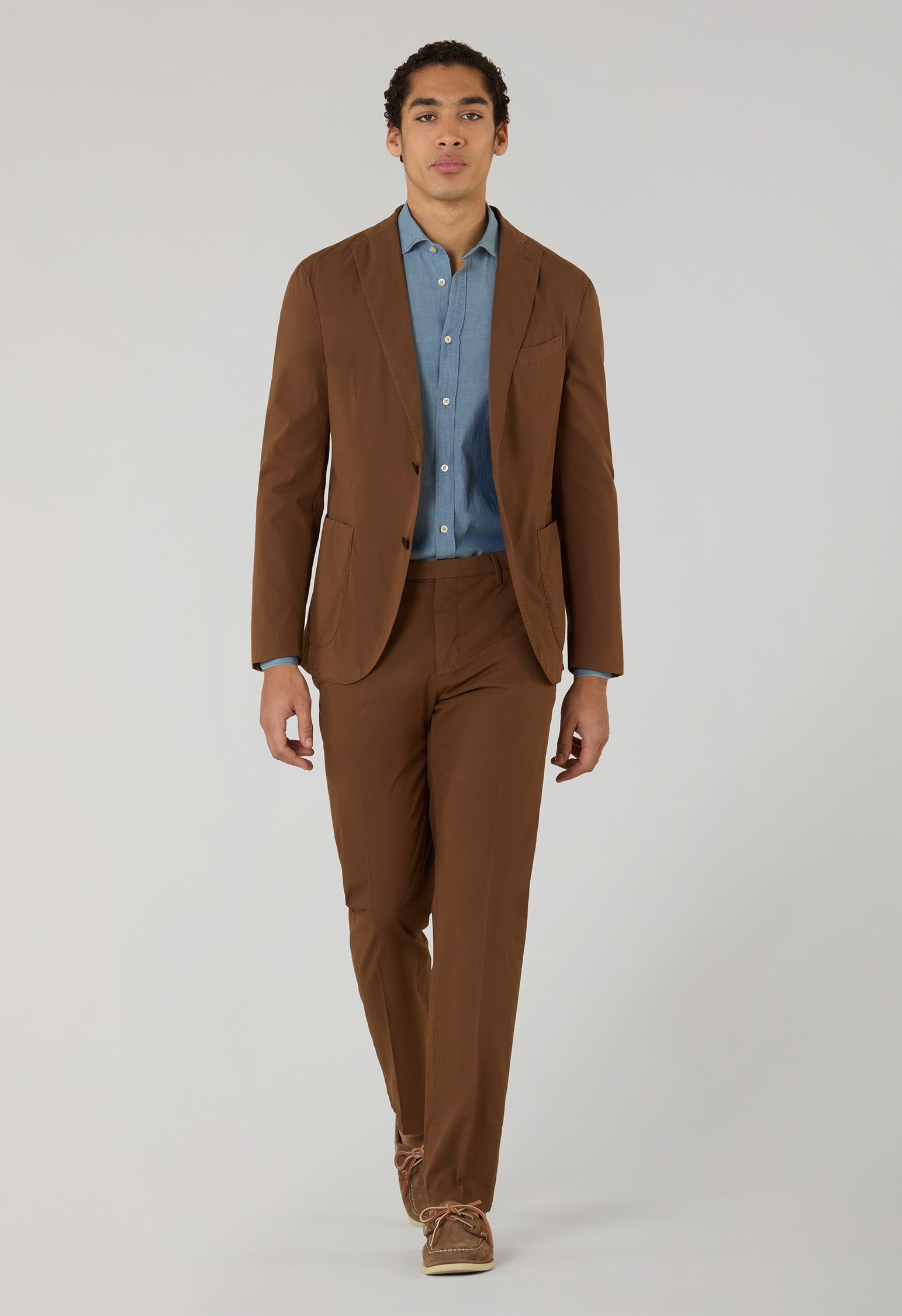 Abito K-Jacket in popeline tinto in capo marrone