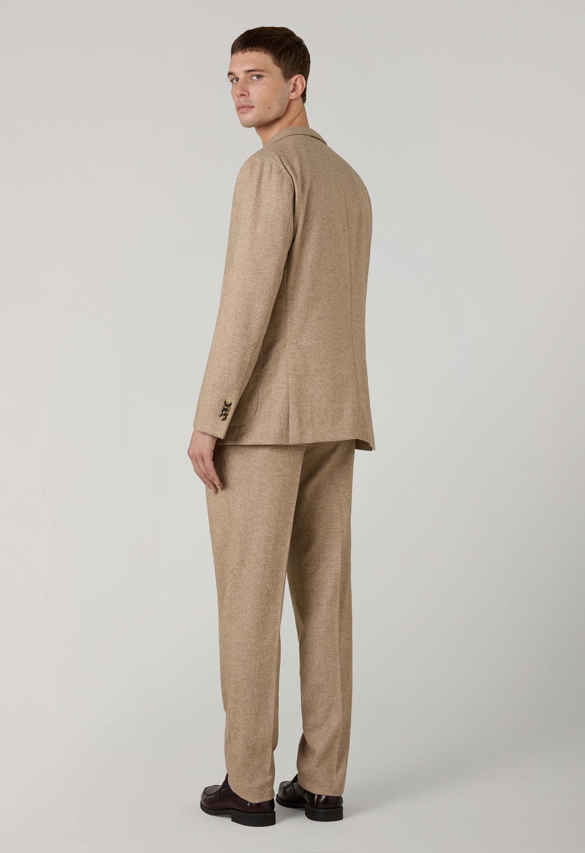 Beige blended Wool Silk K-Suit
