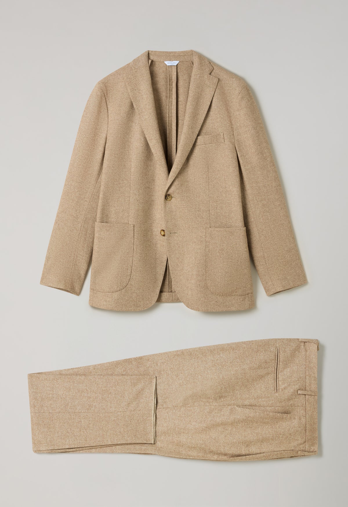Beige blended Wool Silk K-Suit