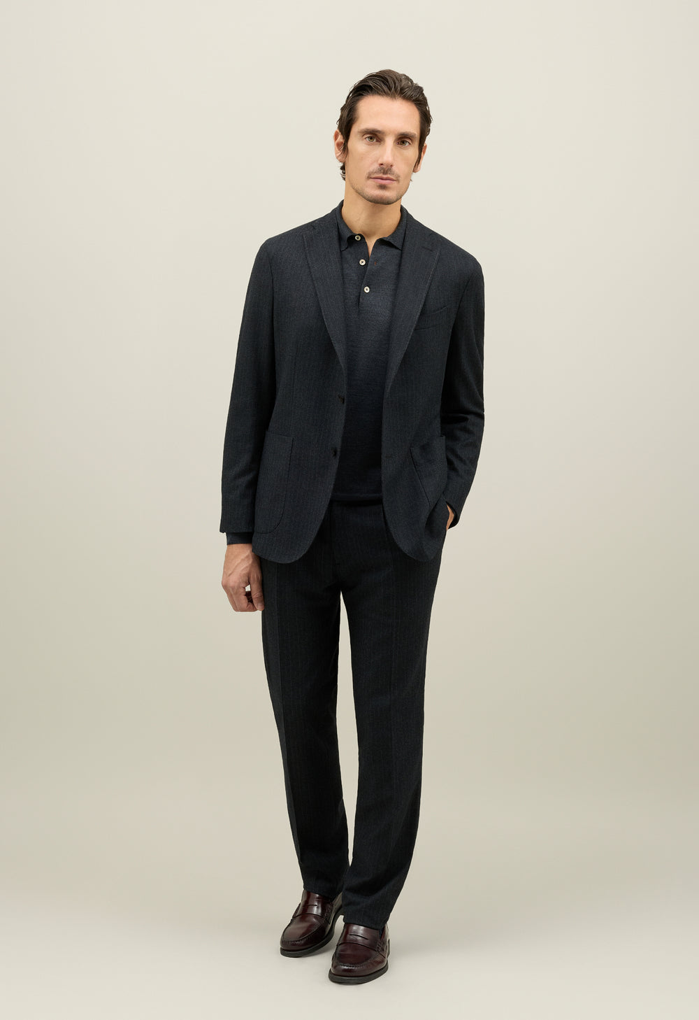 Dark Grey Pinstripe Flannel K-Suit