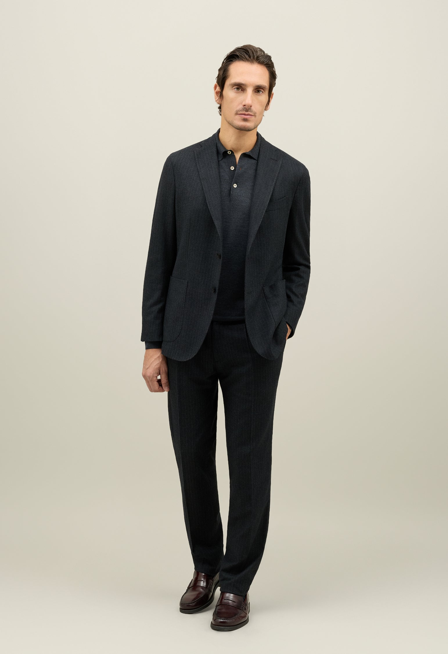Dark Grey Pinstripe Flannel K-Suit