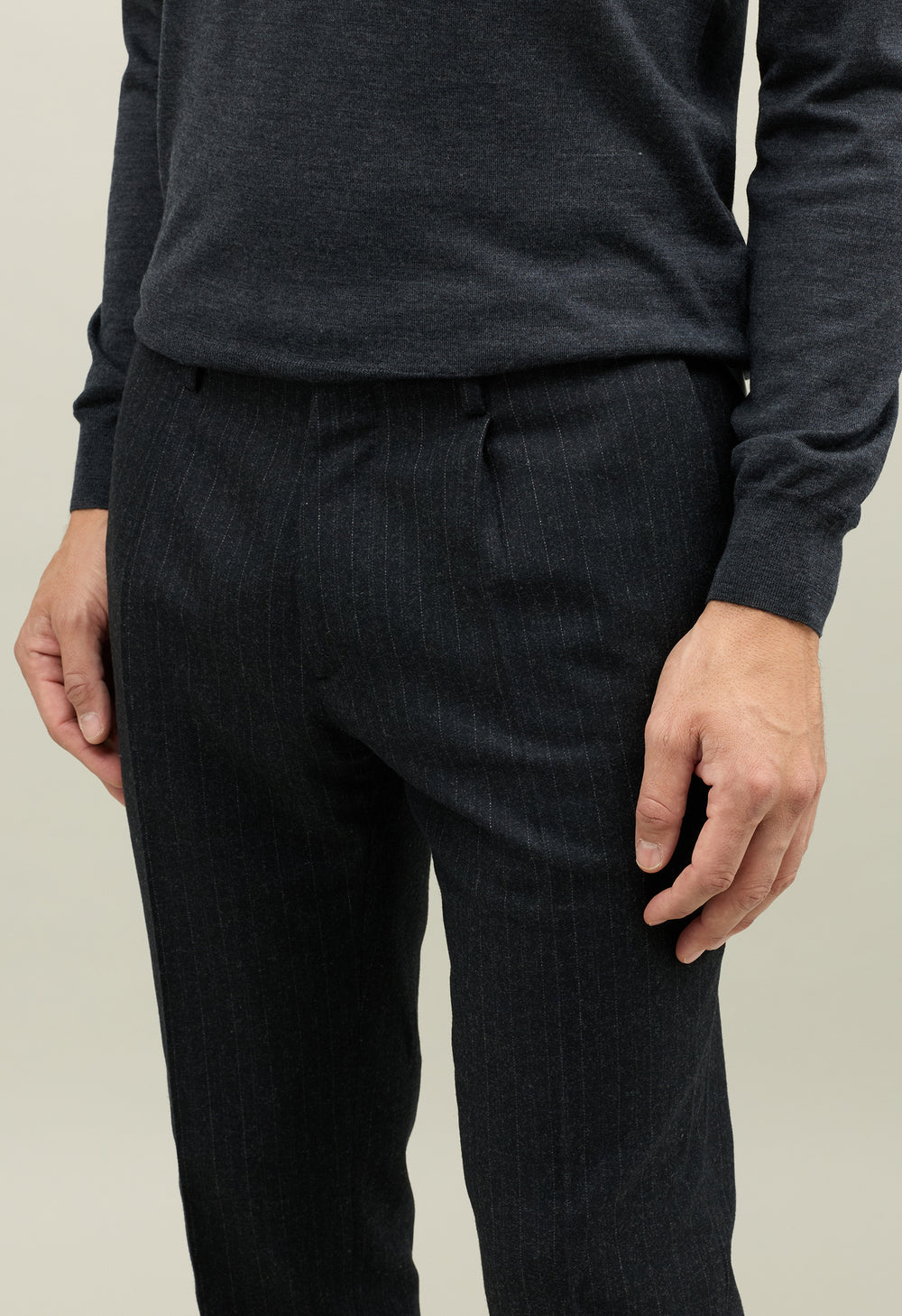 Dark Grey Pinstripe Flannel K-Suit