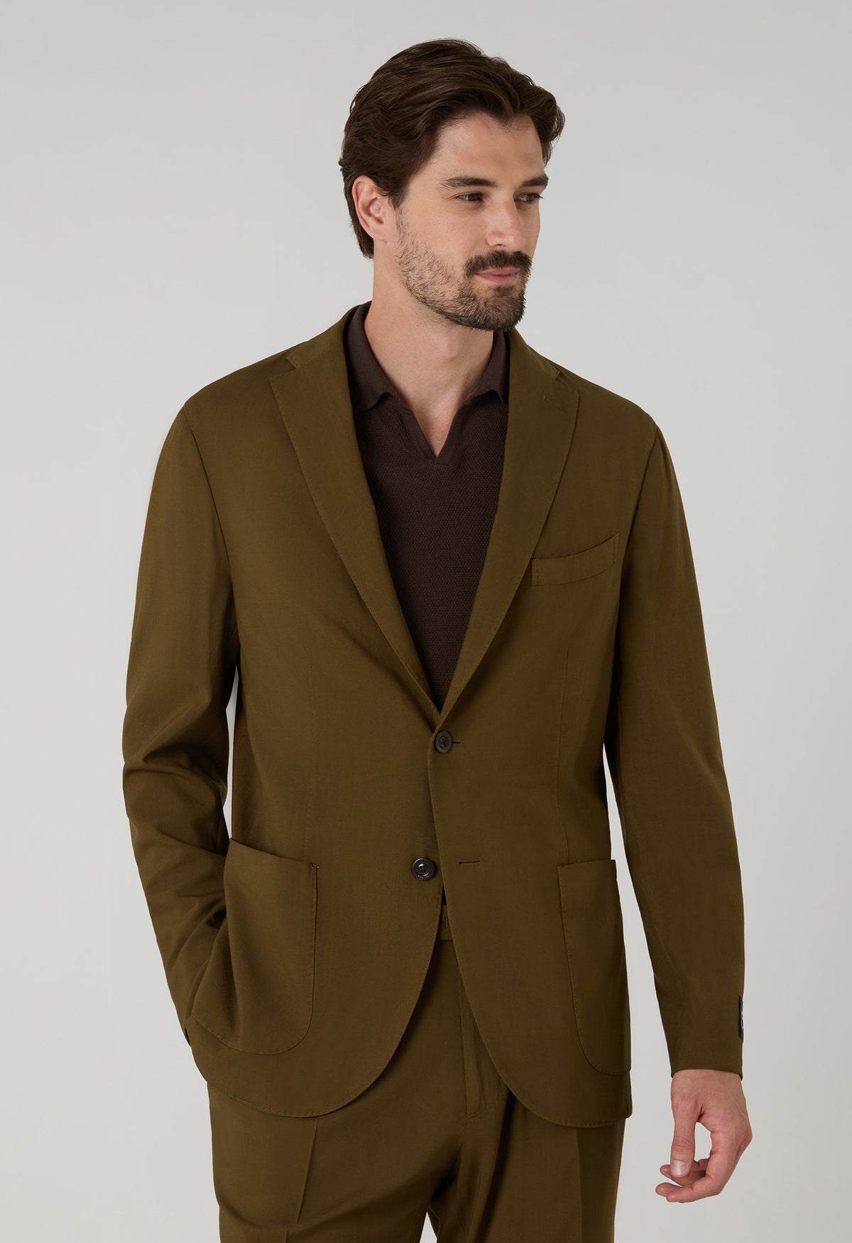 K Jacket Riendonut Brown High Performance wool K-Jacket suit | Boglioli® – BoglioliMilano