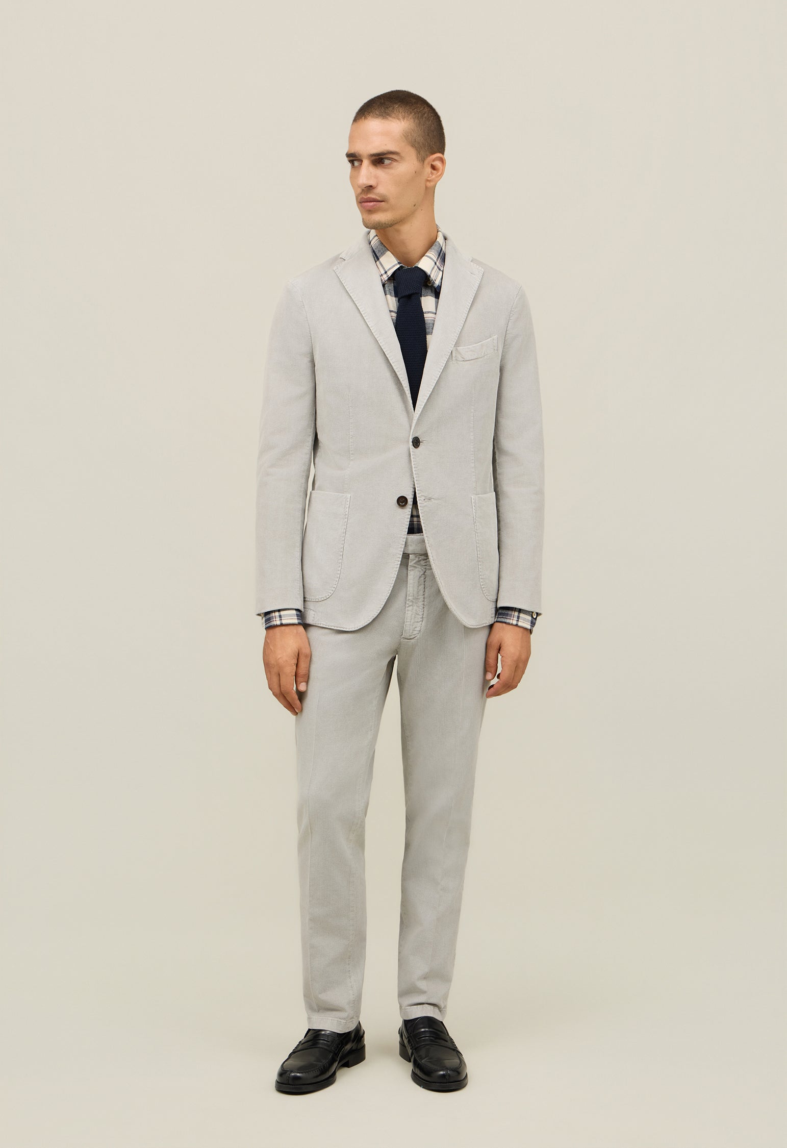 Ice Grey Baby Corduroy K-Suit