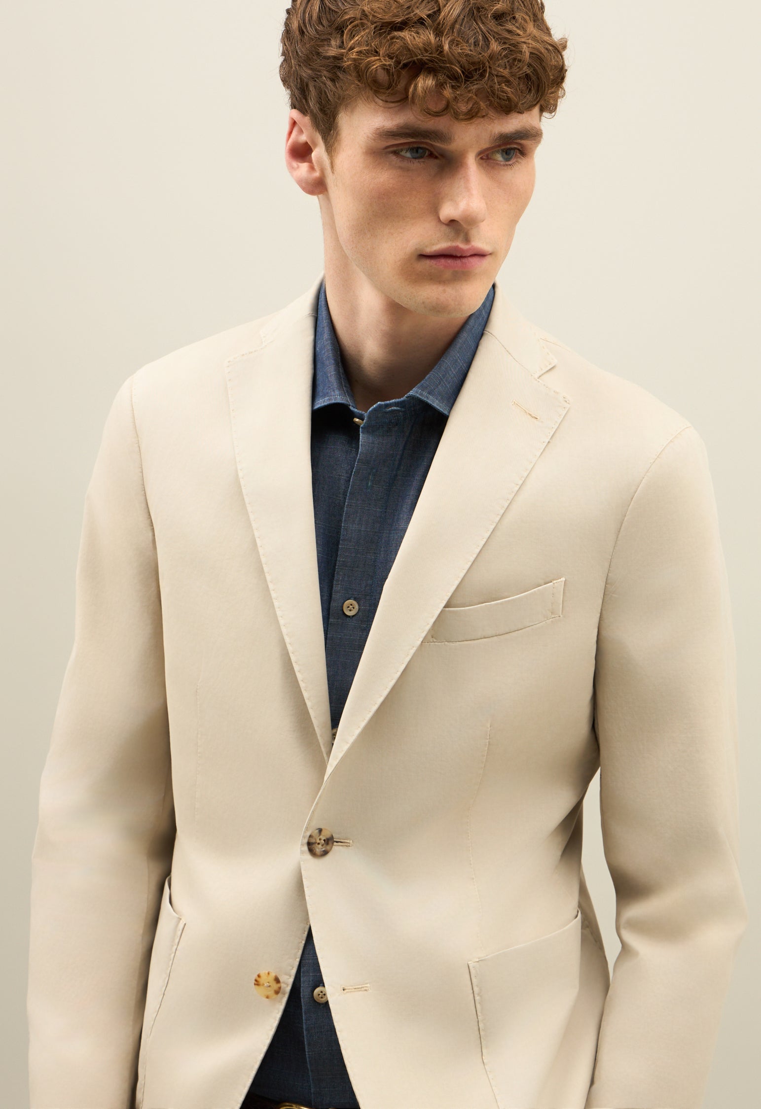Abito K-Jacket in cotone tinto in capo beige