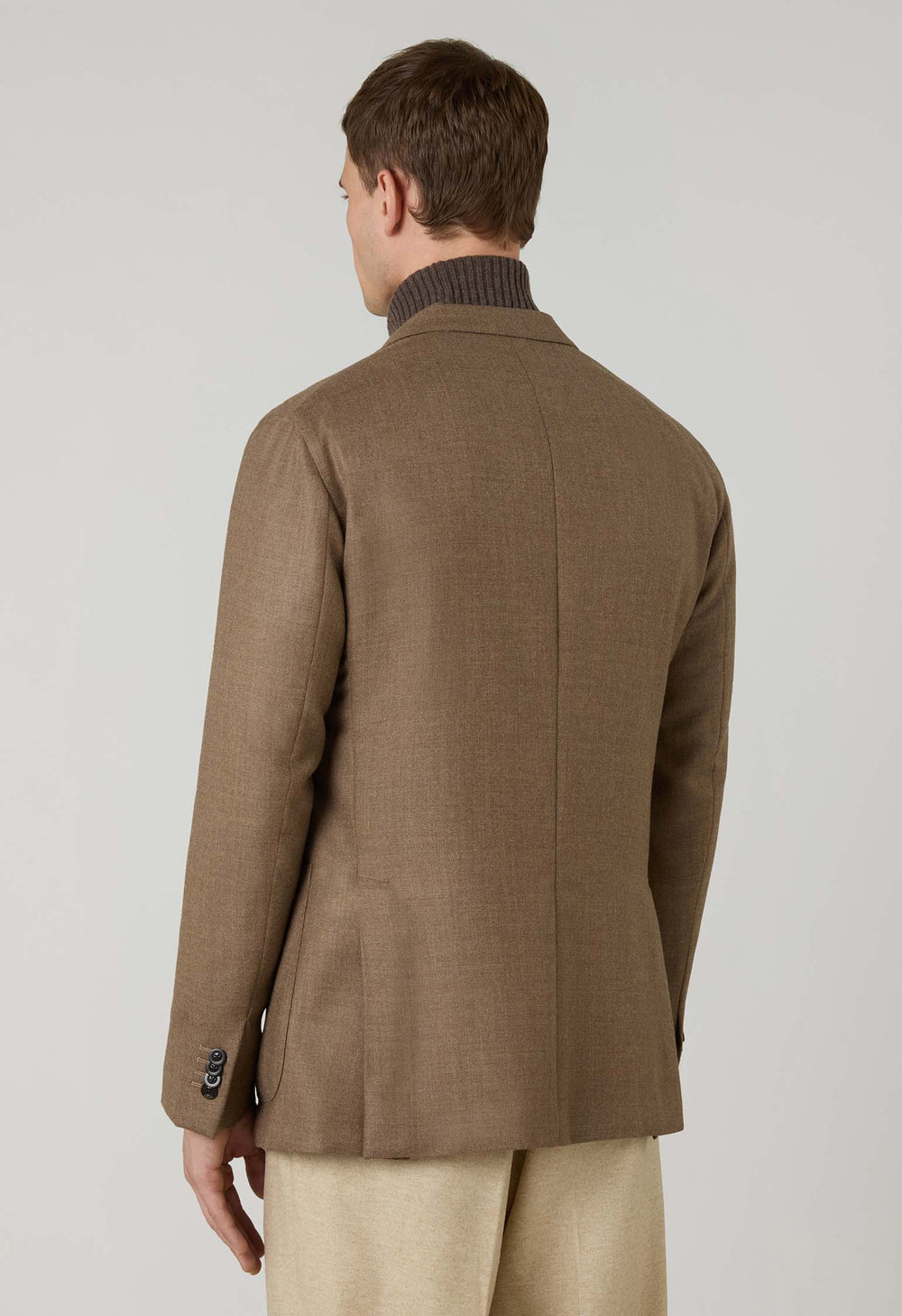 Beige Wool Hopsack K-Jacket