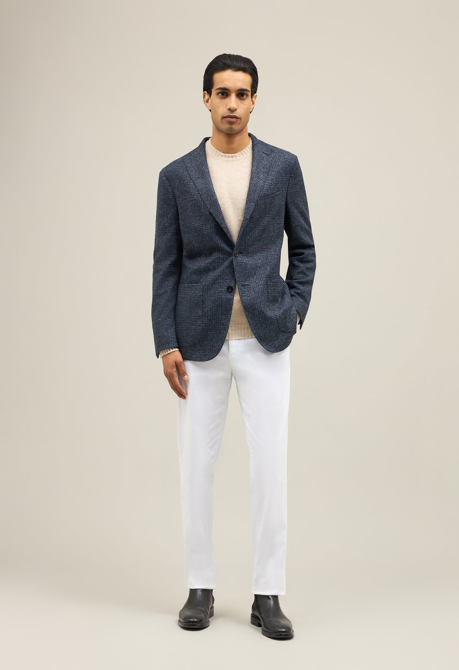 Blue Prince of Wales Jersey K-Jacket