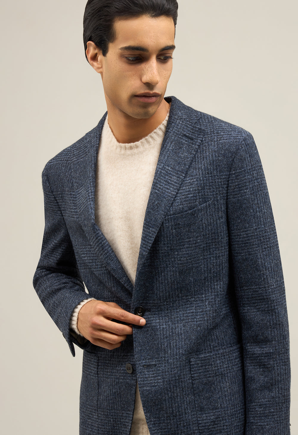 Blue Prince of Wales Jersey K-Jacket