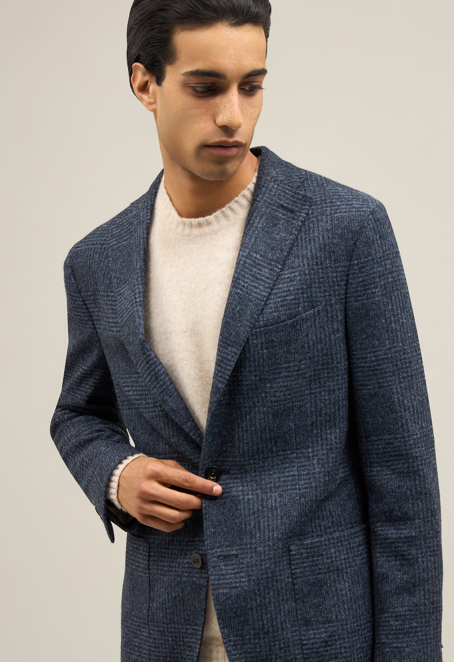 Blue Prince of Wales Jersey K-Jacket