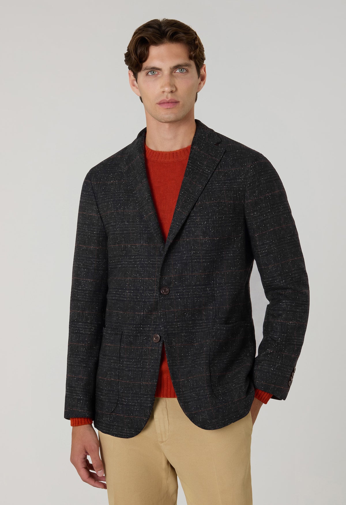 K-Jacket Principe di Galles in misto lana grigia scura